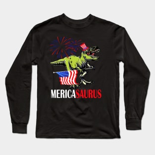 Mericasaurus 4th of july independence day gift Long Sleeve T-Shirt